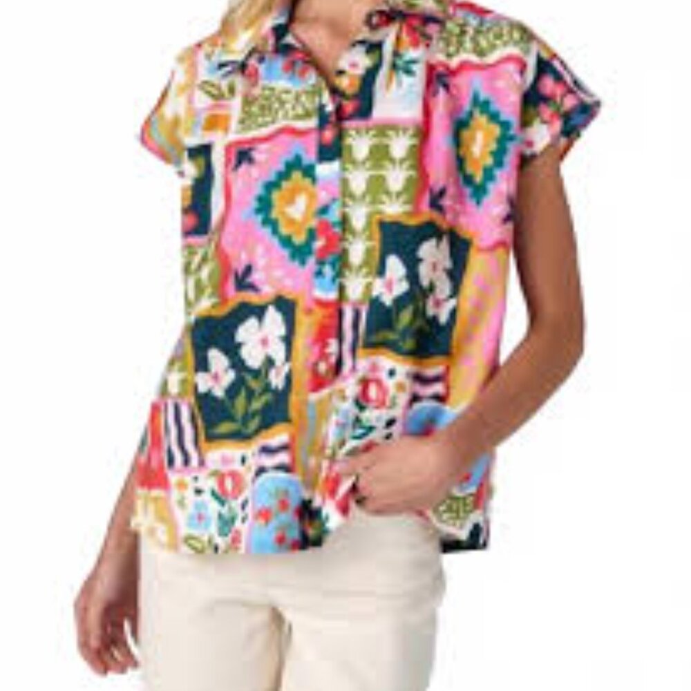 Crosby by Mollie Burch Scout Top in the Seedlings print